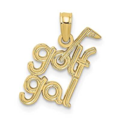 Solid Polished Golf Gal Charm 10k Gold 10D1437, MPN: 10D1437,