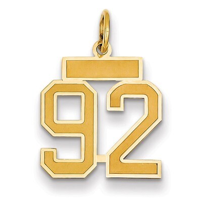 Number 92 Charm 14k Gold Small Satin  LSS92, MPN: LSS92, 883957070537