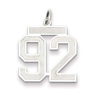 Pendant Number 92 Satin Sterling Silver Medium QPM92, MPN: QPM92, 883957127705