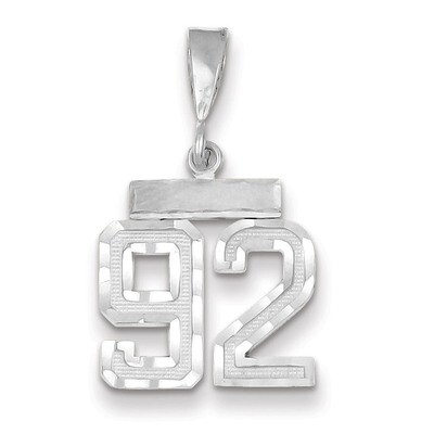 Number 92 Charm Small Diamond -cut 14k white Gold WSN92, MPN: WSN92, 883957119830