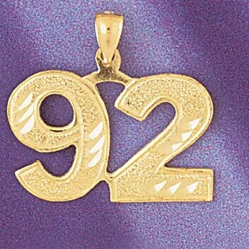 Dazzlers Jewelry Number 92 Pendant Necklace Charm Bracelet in Yellow, White or Rose Gold 950992, MP…