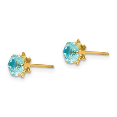 5mm Aquamarine March Earrings - 14k Gold SE173 by Madi K, MPN: SE173, 886774997605