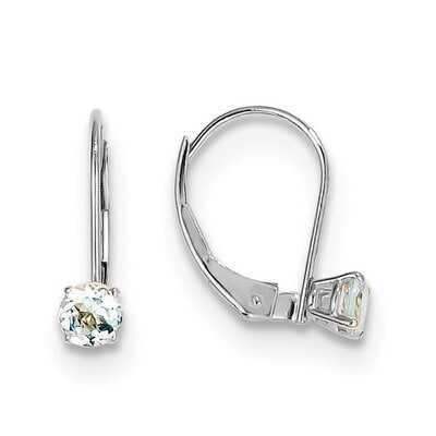 4mm Aquamarine March Earrings 14k white Gold XBE267, MPN: XBE267, 191101319853