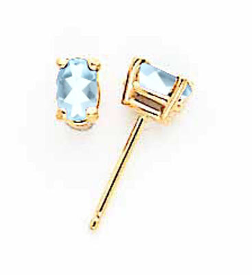 Aquamarine Post Earrings 14k Gold XE85AQ-B, MPN: XE85AQ-B, 883957336503