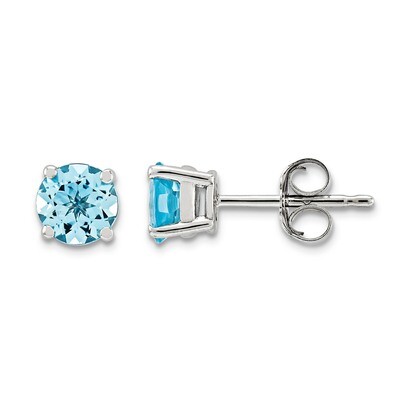 Aquamarine Earrings 14k White Gold XE72WAQ-B, MPN: XE72WAQ-B, 883957341699