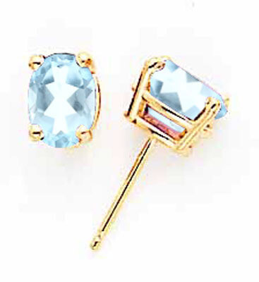 Aquamarine Post Earrings 14k Gold XE87AQ-B, MPN: XE87AQ-B, 883957336428