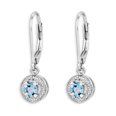 March Aquamarine Earrings Sterling Silver Diamond QBE11MAR, MPN: QBE11MAR, 883957524528