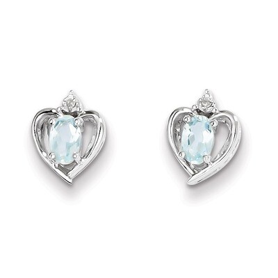 Aquamarine &amp; Diamond March Earrings Sterling Silver QBE19MAR, MPN: QBE19MAR, 886774645698