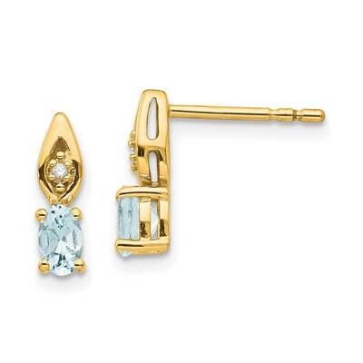 Aquamarine Diamond Earring 14k Gold XBS595, MPN: XBS595, 191101801051