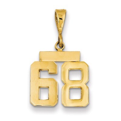 Number 68 Charm 14k Gold Small Polished SP68, MPN: SP68, 883957143729