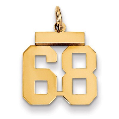 Number 68 Charm 14k Gold Small Polished LS68, MPN: LS68, 883957033921
