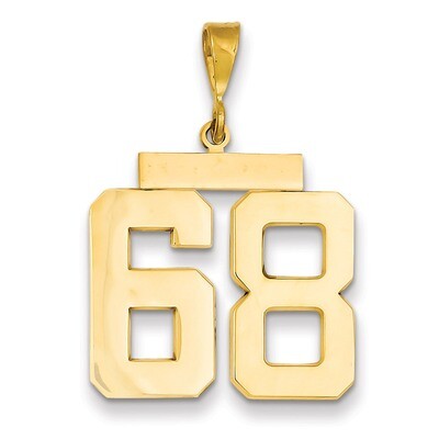 Number 68 Charm 14k Gold Large Polished LP68, MPN: LP68, 883957067728