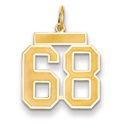Number 68 Charm 14k Gold Medium Satin LSM68, MPN: LSM68, 883957075174