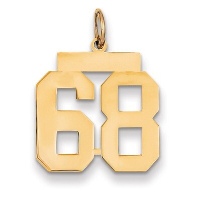 Number 68 Charm 14k Gold Medium Polished LM68, MPN: LM68, 883957135830