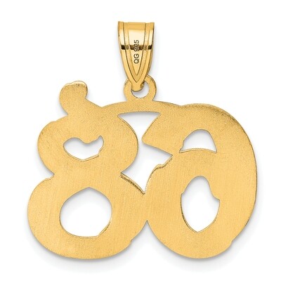 Number 68 Pendant 14k Gold Polished Etched AEN68, MPN: AEN68, 196904080634