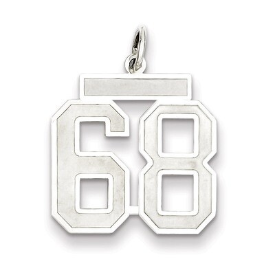Pendant Number 68 Satin Sterling Silver Medium QPM68, MPN: QPM68, 883957127439