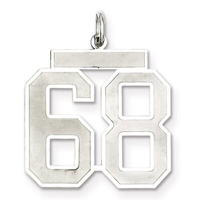 Pendant Number 68 Satin Sterling Silver Large QPP68, MPN: QPP68, 191101282072