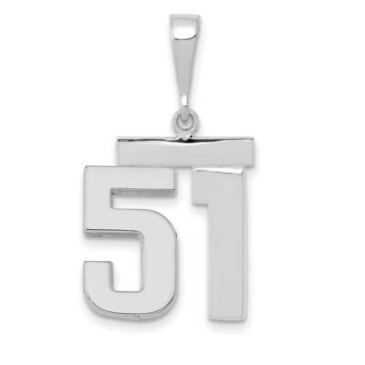 Number 51 Charm 14k White Gold Polished Medium WMP51, MPN: WMP51, 196904075784