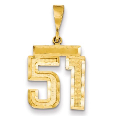 Number 51 Charm 14k Gold Medium Diamond-cut  MN51, MPN: MN51, 883957139319