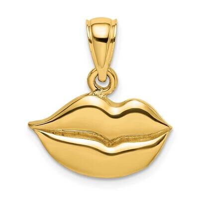 Polished Lips Charm 14k Gold 2-D K7213, MPN: K7213, 637218051526