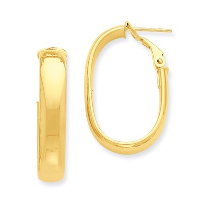 Oval Hoop Earrings 14k Gold PRE688, MPN: PRE688, 886774616308