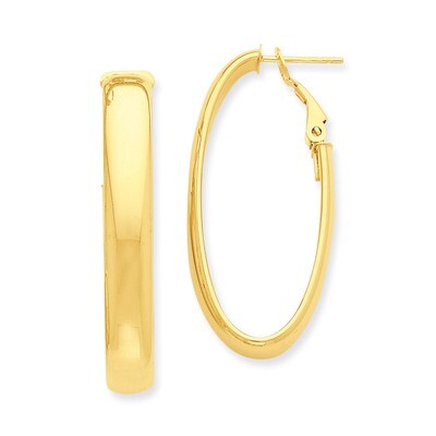 Oval Hoop Earrings 14k Gold PRE689, MPN: PRE689, 886774562100