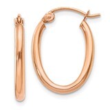 Oval Hoop Earrings 14k Rose Gold TF596, MPN: TF596, 886774732190