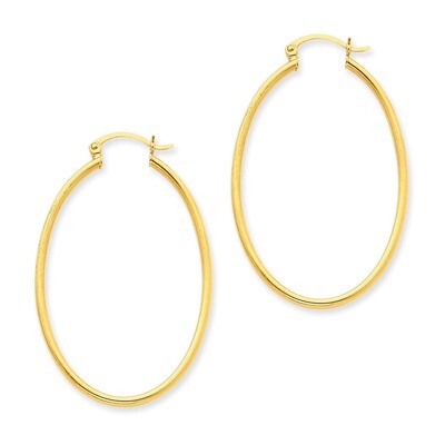 Oval Polished Hoop Earring 14k Gold TA259, MPN: TA259, 883957288512