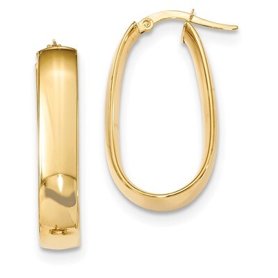 Oval Hoop Earrings 14k Gold TF1114, MPN: TF1114, 191101143199