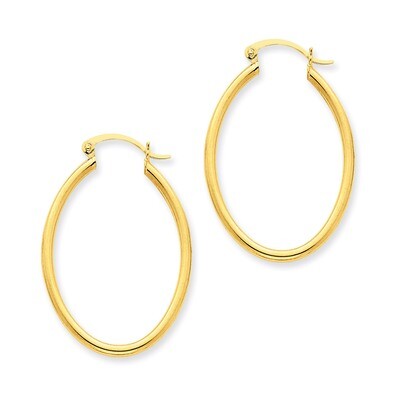 Oval Polished Hoop Earring 14k Gold TA258, MPN: TA258, 883957288505