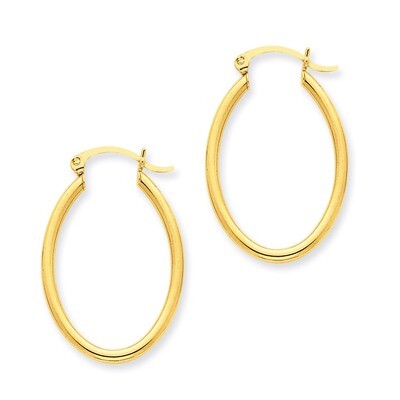 Oval Polished Hoop Earring 14k Gold TA257, MPN: TA257, 883957288499