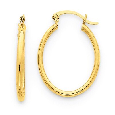Oval Polished Hoop Earring 14k Gold TA256, MPN: TA256, 883957288482
