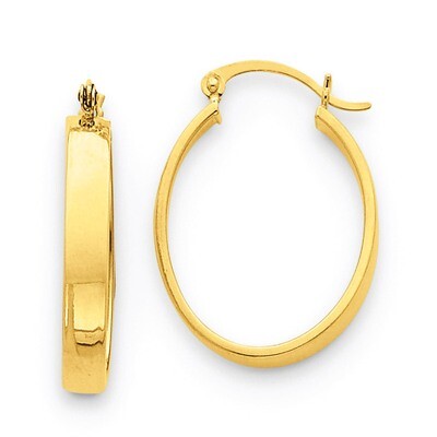 Lightweight Oval Hoop Earrings 14k Gold TC657, MPN: TC657, 883957290287