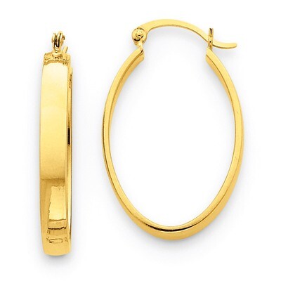 Lightweight Oval Hoop Earrings 14k Gold TC658, MPN: TC658, 883957290294