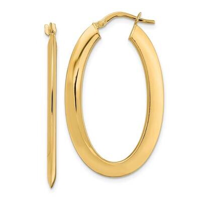Oval Hoop Earrings 14k Gold Polished TF2081, MPN: TF2081, 883957988566