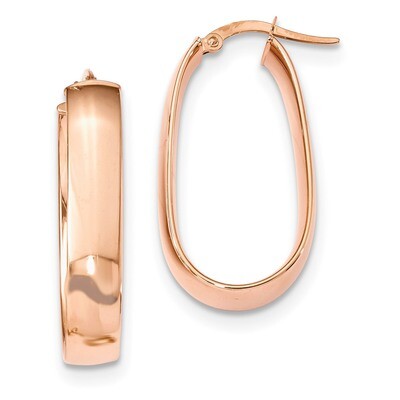 Oval Hoop Earrings 14k Rose Gold TF1114R, MPN: TF1114R, 191101058240