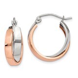 Oval Hoop Earrings 14k Two-tone Gold TH767, MPN: TH767, 886774960692