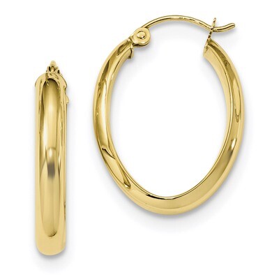 Polished 3.5mm Oval Hoop Earrings 10k Gold 10T985, MPN: 10T985, 191101170249