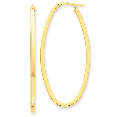 2mm Large Oval Hoop Earrings 14k Gold TL243, MPN: TL243, 883957291956