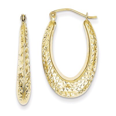 Textured Oval Hollow Hoop Earrings 10k Gold 10TC370, MPN: 10TC370, 883957531946