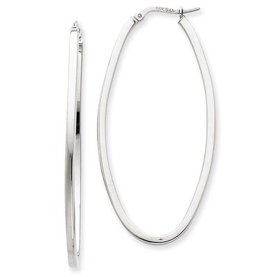Large Oval Hoop Earrings 14k White Gold TM494, MPN: TM494, 883957292182