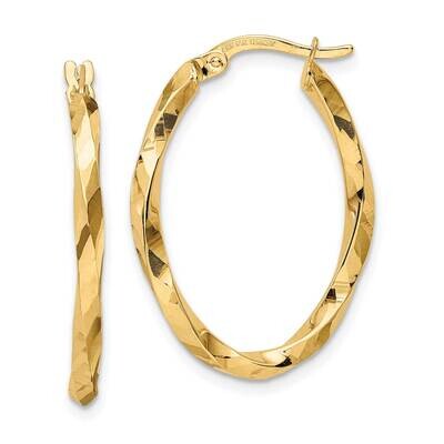 Twisted 2.5x20x29mm Oval Hoop Earrings 14k Gold TF2086, MPN: TF2086, 883957988672