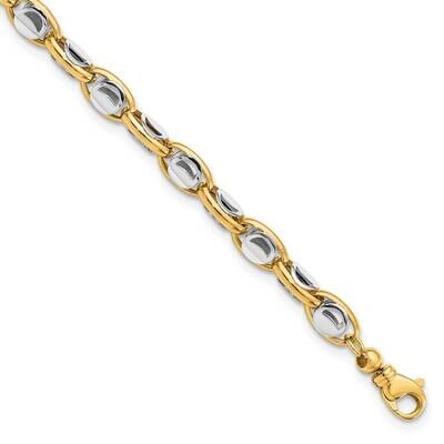 Fancy Circles In Oval Links Bracelet 14k Two-Tone Gold FB1977-7.75, MPN: FB1977-7.75, 883957813172