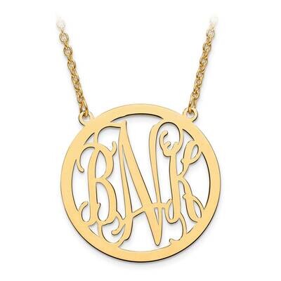 Monogram Circle Pendant with Chain 14k Gold Laser XNA563Y, MPN: XNA563Y, 886774580302
