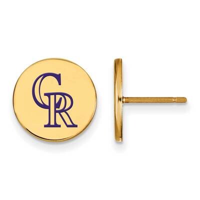 MLB Colorado Rockies Small Enamel Disc Earrings Gold-plated Sterling Silver GP032ROK, MPN: GP032ROK…