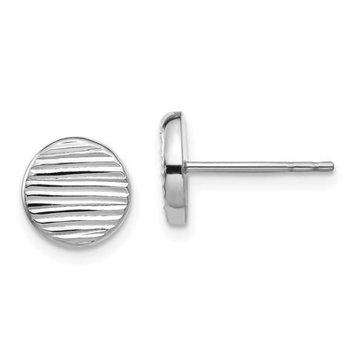 Leslie&#39;s Textured Small Disc Post Earrings 14k Polished White Gold HB-LE1789W, MPN: LE1789W, 191101…