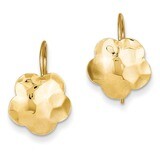 Concave Hammered Flower Disc Earrings 14k Gold TH647, MPN: TH647, 658226126570