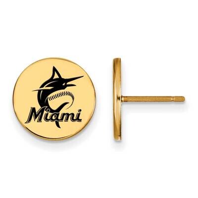 MLB Miami Marlins Small Enamel Disc Earrings Gold-plated Sterling Silver GP033MIN, MPN: GP033MIN, 1…