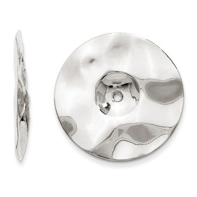 Hammered Disc Earring Jackets 14k White Gold Polished H720J, MPN: H720J, 658226127027