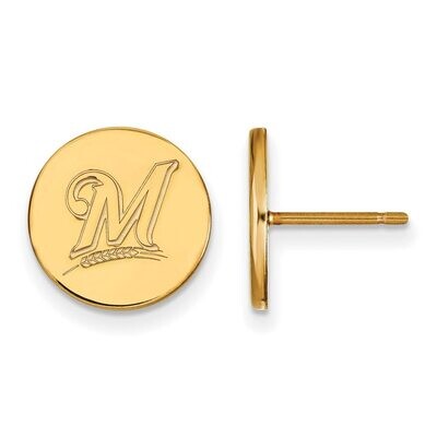 Milwaukee Brewers Small Disc Earring Gold-plated Silver GP017BRE, MPN: GP017BRE, 886774920740